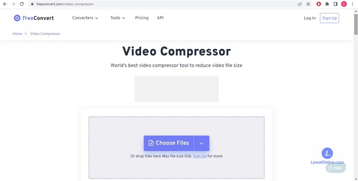 Buka website Free Convert di httpswwwfreeconvertcomvideocompressor