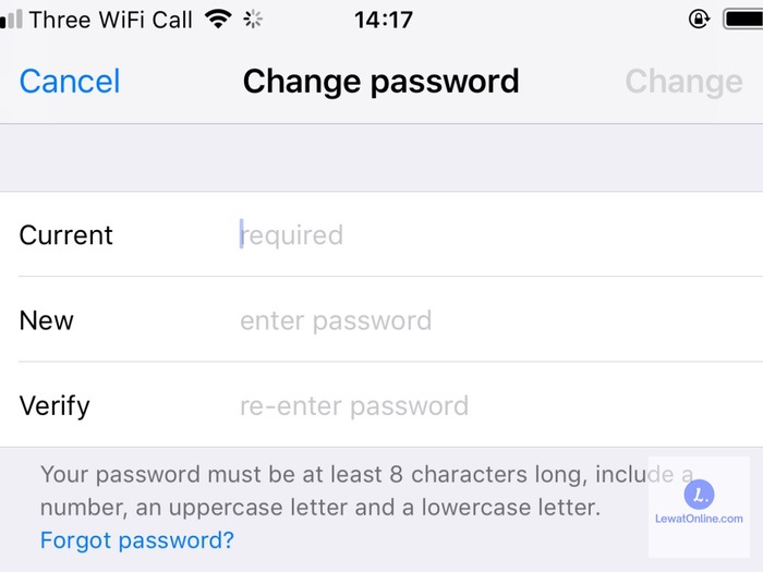 Mengganti Password Akun