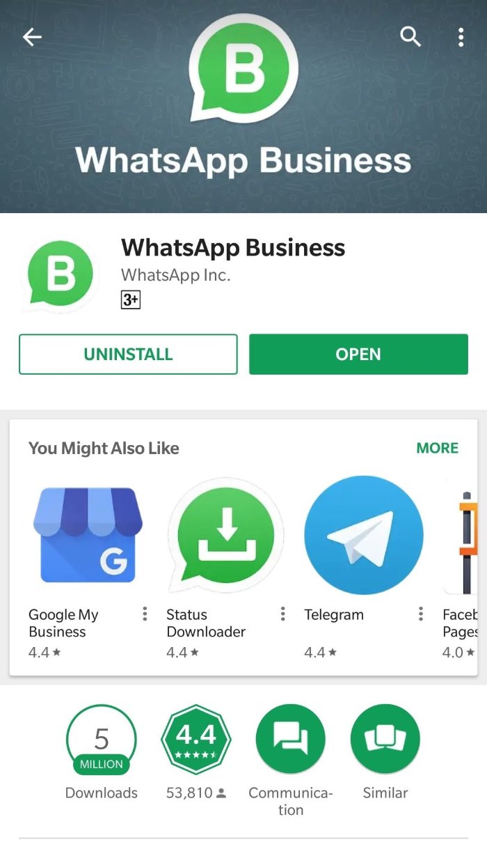 Unduh dan install aplikasi WhatsApp Business