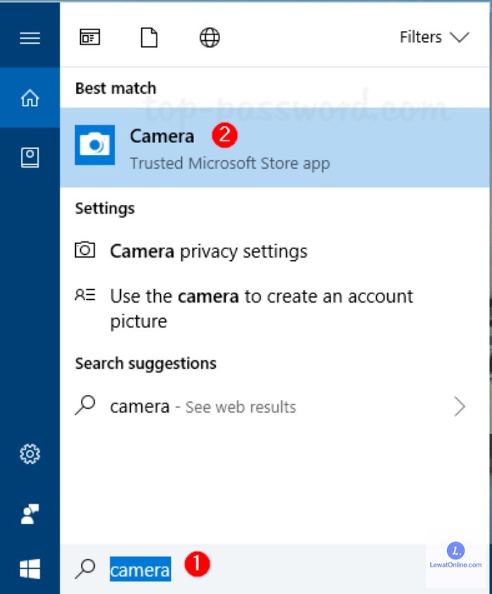 Cari opsi Camera atau Camera App pada daftar program yang tampil, kemudian Buka.